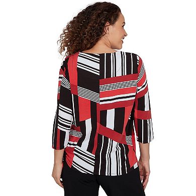 Women's Alfred Dunner Slashed Glass Knit Top