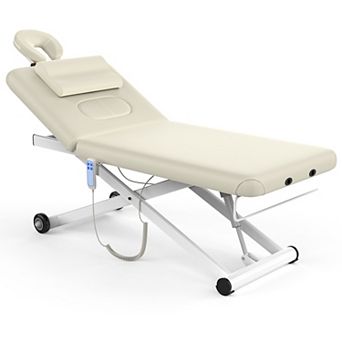 CEWOR Electric Massage Table, Height Adjustable with Remote & Mobile Base，Automatic Manual Backrest