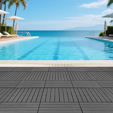 CEWOR 12"x24" Interlocking Outdoor Deck Tiles, 24PCS Waterproof Patio Flooring, Easy Assembly