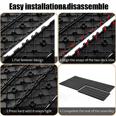 CEWOR 12"x24" Interlocking Outdoor Deck Tiles, 24PCS Waterproof Patio Flooring, Easy Assembly