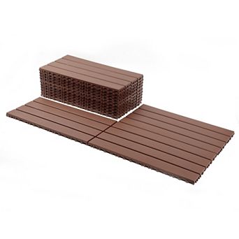 CEWOR 12"x24" Interlocking Outdoor Deck Tiles, 24 pc Waterproof Patio Flooring, Easy Assembly