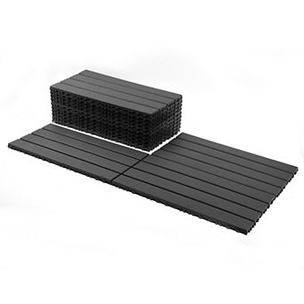 CEWOR 12"x24" Interlocking Outdoor Deck Tiles, 24 pc Waterproof Patio Flooring, Easy Assembly