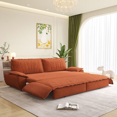 CEWOR 73.2" 3-in-1 Queen Pull Out Sofa Bed, Velvet Convertible Loveseat with Side Storage