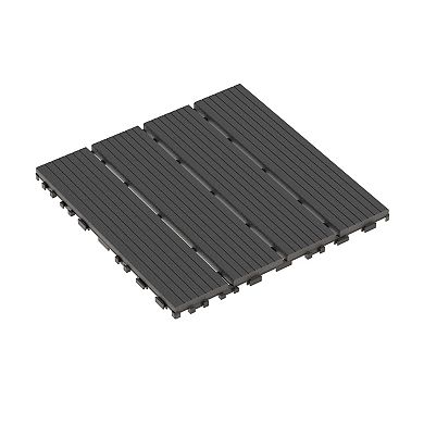 CEWOR 44 PCS Patio Interlock Deck Tiles, 12"x12" Square Waterproof Floor for Poolside Balcony