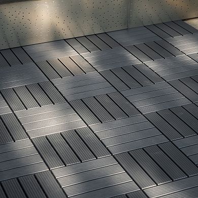 CEWOR 44 PCS Patio Interlock Deck Tiles, 12"x12" Square Waterproof Floor for Poolside Balcony