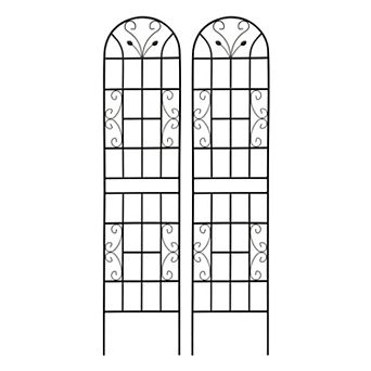 CEWOR 2 Pack Metal Garden Trellis for Climbing Plants Outdoor, 86.7" x 19.7" Rust Prevention