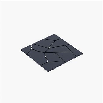 CEWOR 44 pc Stone Style 12" Patio Deck Tiles，DIY Module Interlocking Decking Tiles Floor Tile