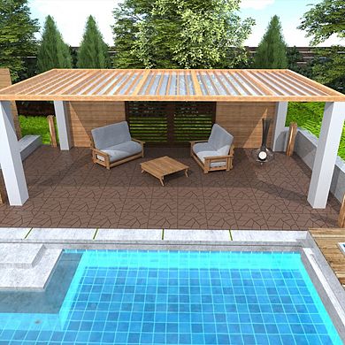 CEWOR Stone Style 12" Patio Deck Tiles, DIY Module Interlocking Decking Tiles Floor Tile