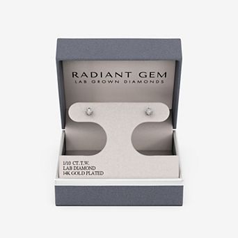 RADIANT GEM 1/10 Carat T.W. Round Lab-Grown Diamond Stud Earrings