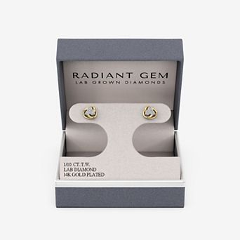 RADIANT GEM 1/10 Carat T.W. Lab-Grown Diamond Love Knot Stud Earrings