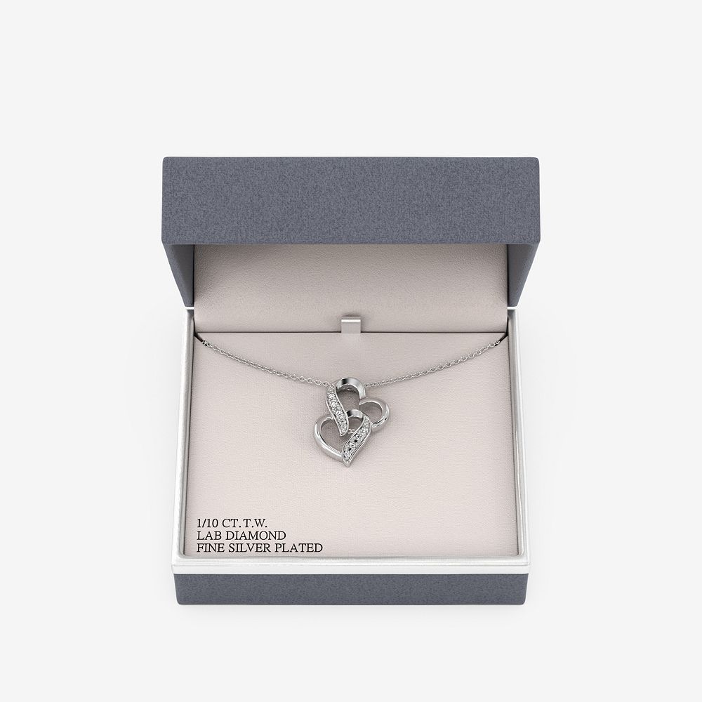 RADIANT GEM Fine Silver Plated 1/10 Carat T.W. Lab-Grown Diamond