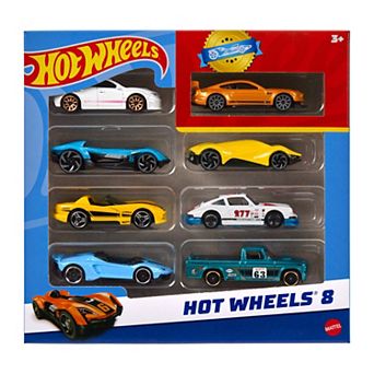 Mattel Hot Wheels Set of 8 Basic Toy Cars & Trucks