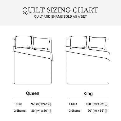 Harbor House Botanical Leaves 3-Piece Cotton Quilt Set