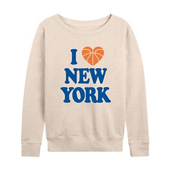 Women's “I Love New York” Basketball Heart French Terry Long Sleeve Tee