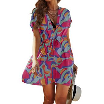 Avidlove Swimsuit Cover Ups for Women Beach Chiffon Swimwear Coverup Sheer V Neck Beachwear