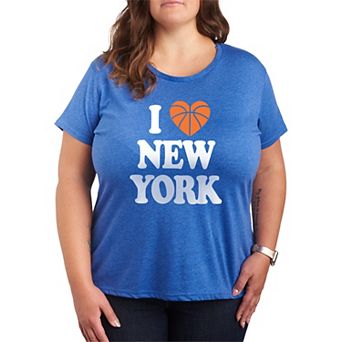 Plus Size “I Love New York” Basketball Heart Graphic Tee