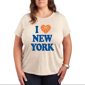 Plus Size “I Love New York” Basketball Heart Graphic Tee