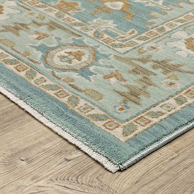 StyleHaven Marlowe Traditional Oriental Teal Area Rug