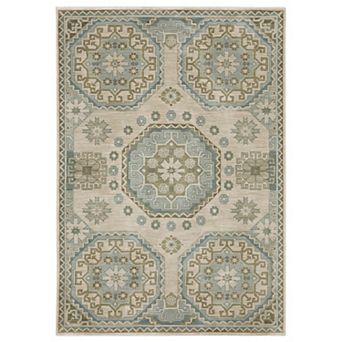 StyleHaven Marlowe Bohemian Medallion Beige Area Rug