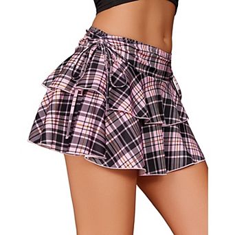 Avidlove Skirts for Women Y2K Mini Pleated Skirt Tiered Micro Skirt Rave Skirts Casual Role Play