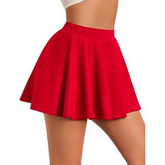 Avidlove Women A Line Flared Mini Skirt High Waist Stretch Casual Bottom