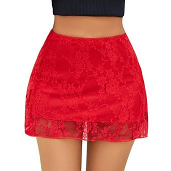Avidlove Mini Skirt for Women Lace Skirts Y2K Micro Concert Short Skirt