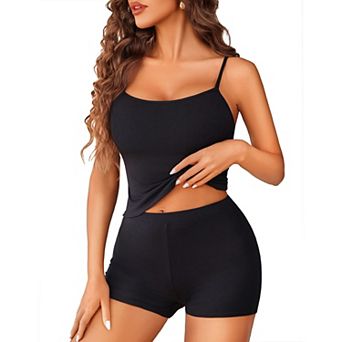 Avidlove Women Cami Pajama Set Camisole Lingerie Sleepwear Cami Shorts PJ Lounge Set