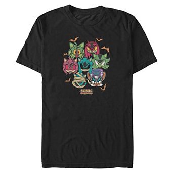 Men's Big & Tall Sonic The Hedgehog Halloween Faces Graphic Tee