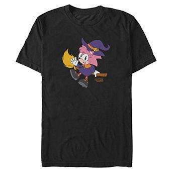 Big & Tall Sonic The Hedgehog Amy Cute Witch Graphic Tee