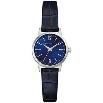 Caravelle Designed by Bulova Women's Dress Stainless Steel Leather Strap Watch - 43L229