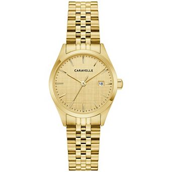 Caravelle Designed by Bulova Women's Gold-Tone Stainless Steel Bracelet Watch - 44M117