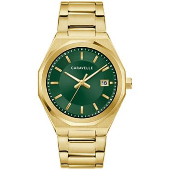 Caravelle Designed by Bulova Men's Gold-Tone Stainless Steel Bracelet Watch - 44B134