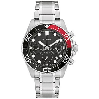 Caravelle Designed by Bulova Men's Stainless Steel Bracelet Chronograph Watch - 43B182