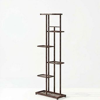 6 tier Metal Plant Stand for Indoor Outdoor Use, Space-Saving Corner Shelf Rack, for Balcony, Patio