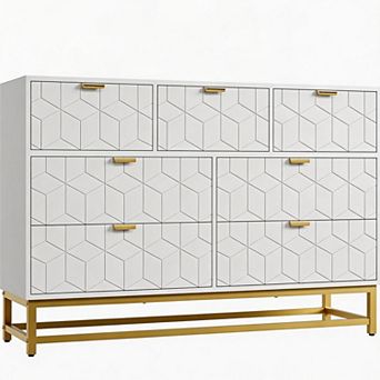 Dresser Organizer, 7 Drawer with Handle & Legs, Modern Chest of Drawers for Closet, Living Room