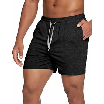 PINSPARK Mens 5.5 Inch Elastic Waist Cotton Lounge Pajama Shorts with Pockets