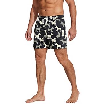PINSPARK Mens 5.5 Inch Elastic Waist Cotton Lounge Pajama Shorts with Pockets