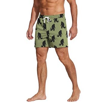 PINSPARK Mens 5.5 Inch Elastic Waist Cotton Lounge Pajama Shorts with Pockets