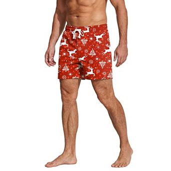 PINSPARK Mens 5.5 Inch Elastic Waist Cotton Lounge Pajama Shorts with Pockets