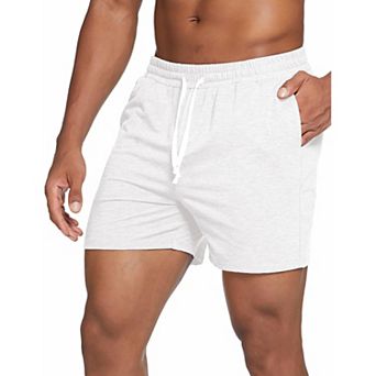 PINSPARK Mens 5.5 Inch Elastic Waist Cotton Lounge Pajama Shorts with Pockets