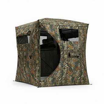 Hunting Blinds for 2-3, Portable 66" Tall 270°See Through Pop-Up Camo Ground Tent with Carry Bag