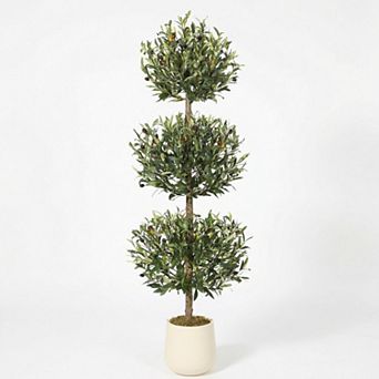 5FT Artificial Olive Tree, Lifelike Olive Topiary Plant with Pot for Indoor Outdoor Decor Set of 1