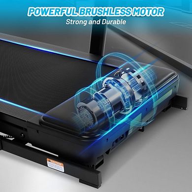 Foldable Treadmill, 350Lbs Weight Capacity Running Treadmill with Large Belt, Up & Down Hill Mode