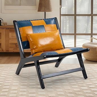 Mid-Century Decorative Chair，Wooden Frame Armchair for Living Room