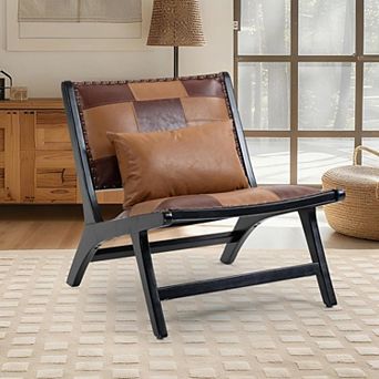Mid-Century Decorative Chair，Wooden Frame Armchair for Living Room