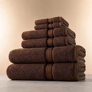 Ultra Soft 6 Piece Towel Set Highly Absorbent Ringspun Cotton Bathroom Set