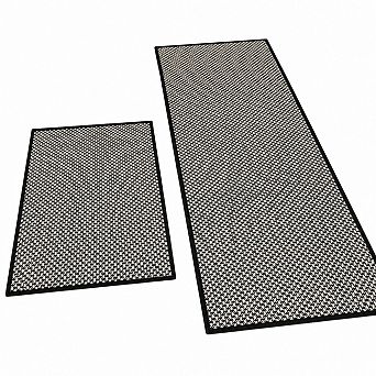 Thin Woven Bathroom Rug Set 2 pc Non Slip Absorbent Quick Dry Washable