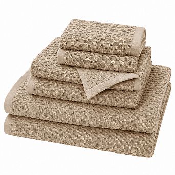 Waffle Weave 6 pc Towel Set Luxury Spa Cotton Absorbent Quick Dry