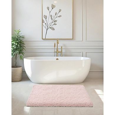 UPFHBL Pink Super Absorbent Bath Mat, Non-Slip Microfiber Plush Rug, Washable