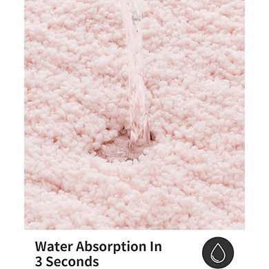 UPFHBL Pink Super Absorbent Bath Mat, Non-Slip Microfiber Plush Rug, Washable